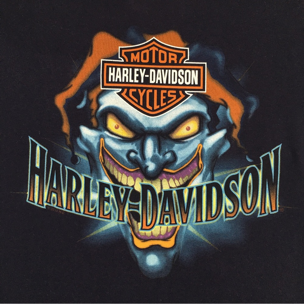 Harley Davidson Long Sleeve Graphic Shirt Navy Blue XXL 2XL Halloween Horror - Picture 4 of 16